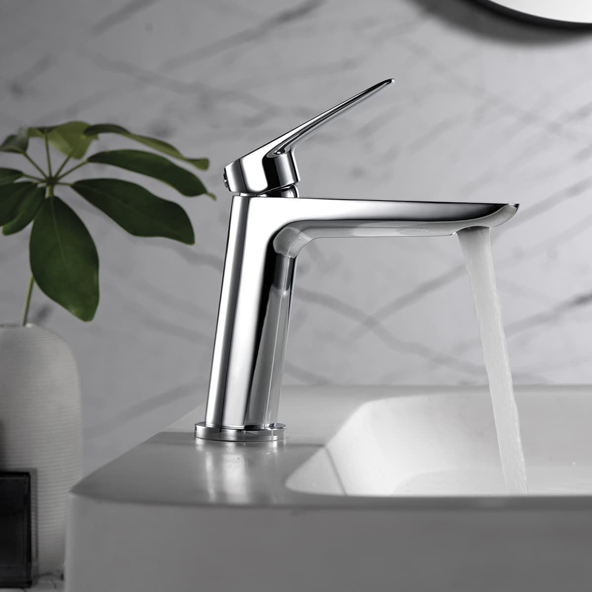 Grifo de lavabo monomando serie BELGICA acabado cromo - Imagen 1