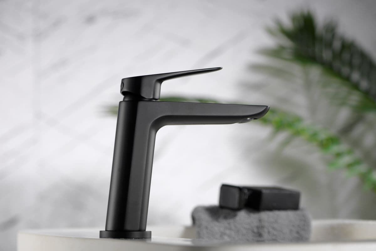 Grifo de lavabo monomando serie BELGICA acabado negro mate - Imagen 1