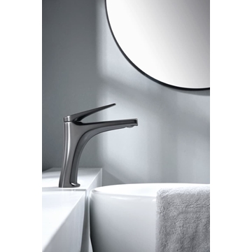 Grifo de lavabo monomando serie DELOS acabado black gun metal - Imagen 1