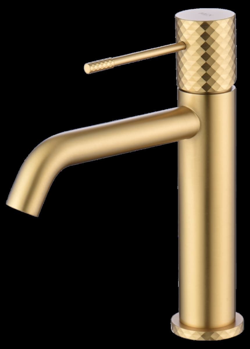 Grifo de lavabo monomando serie GENOVA acabado oro cepillado - Imagen 2
