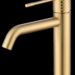 Grifo de lavabo monomando serie GENOVA acabado oro cepillado - Imagen 2