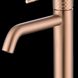 Grifo de lavabo monomando serie GENOVA acabado oro rosa cepillado - Imagen 2