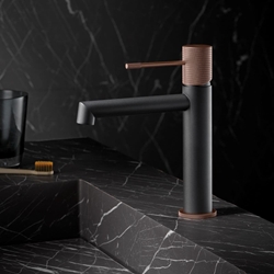 Grifo de lavabo monomando serie LINE acabado gris mate-champagne - Imagen 1