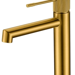 Grifo de lavabo monomando serie LINE acabado oro cepillado - Imagen 2