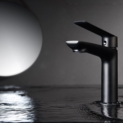 Grifo de lavabo monomando serie LUXOR acabado negro mate - Imagen 1