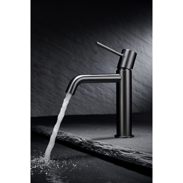 Grifo de lavabo monomando serie MONZA acabado negro gun metal - Imagen 2