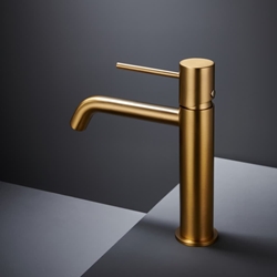 Grifo de lavabo monomando serie MONZA acabado oro cepillado - Imagen 1