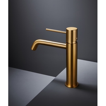 Grifo de lavabo monomando serie MONZA acabado oro cepillado - Imagen 1