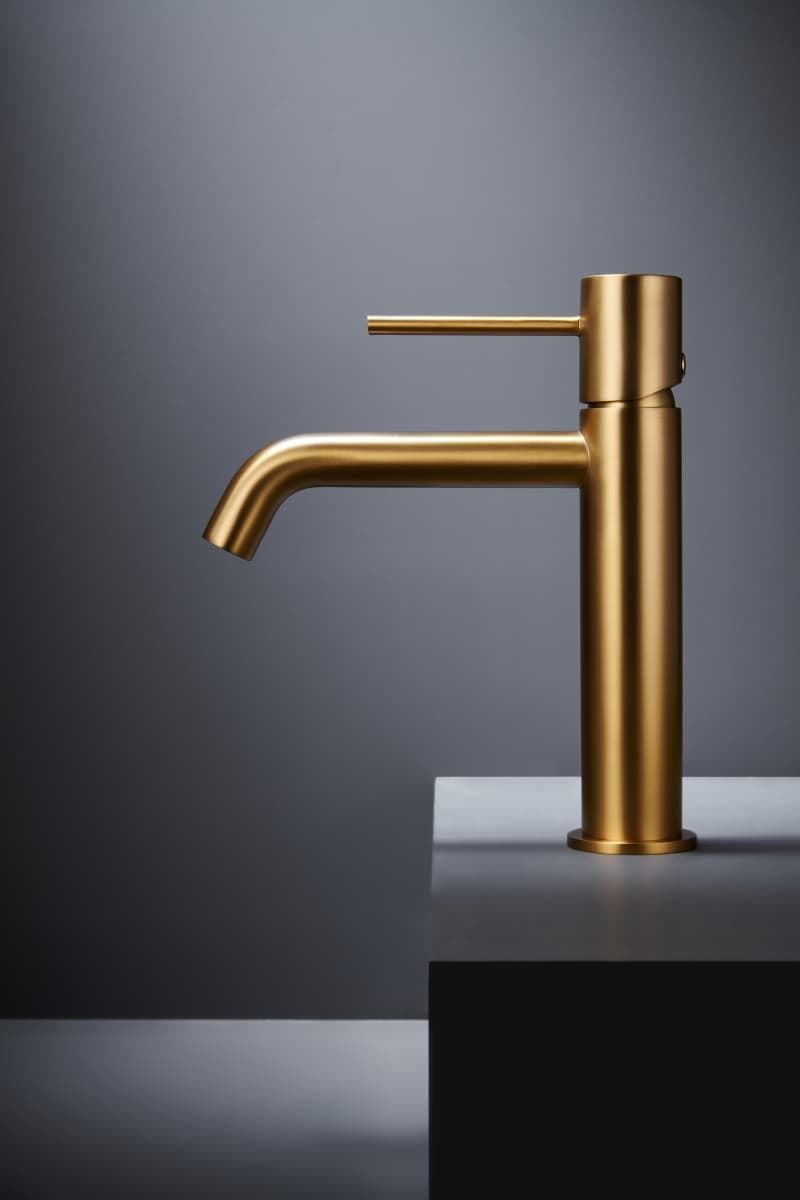 Grifo de lavabo monomando serie MONZA acabado oro cepillado - Imagen 2