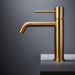 Grifo de lavabo monomando serie MONZA acabado oro cepillado - Imagen 2