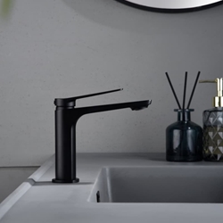 Grifo de lavabo monomando serie NAPOLES acabado negro mate - Imagen 1