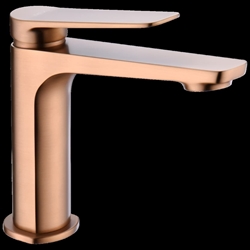 Grifo de lavabo monomando serie NAPOLES acabado oro rosa cepillado - Imagen 2