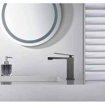 Grifo de lavabo monomando serie PISA acabado negro gun metal - Imagen 1