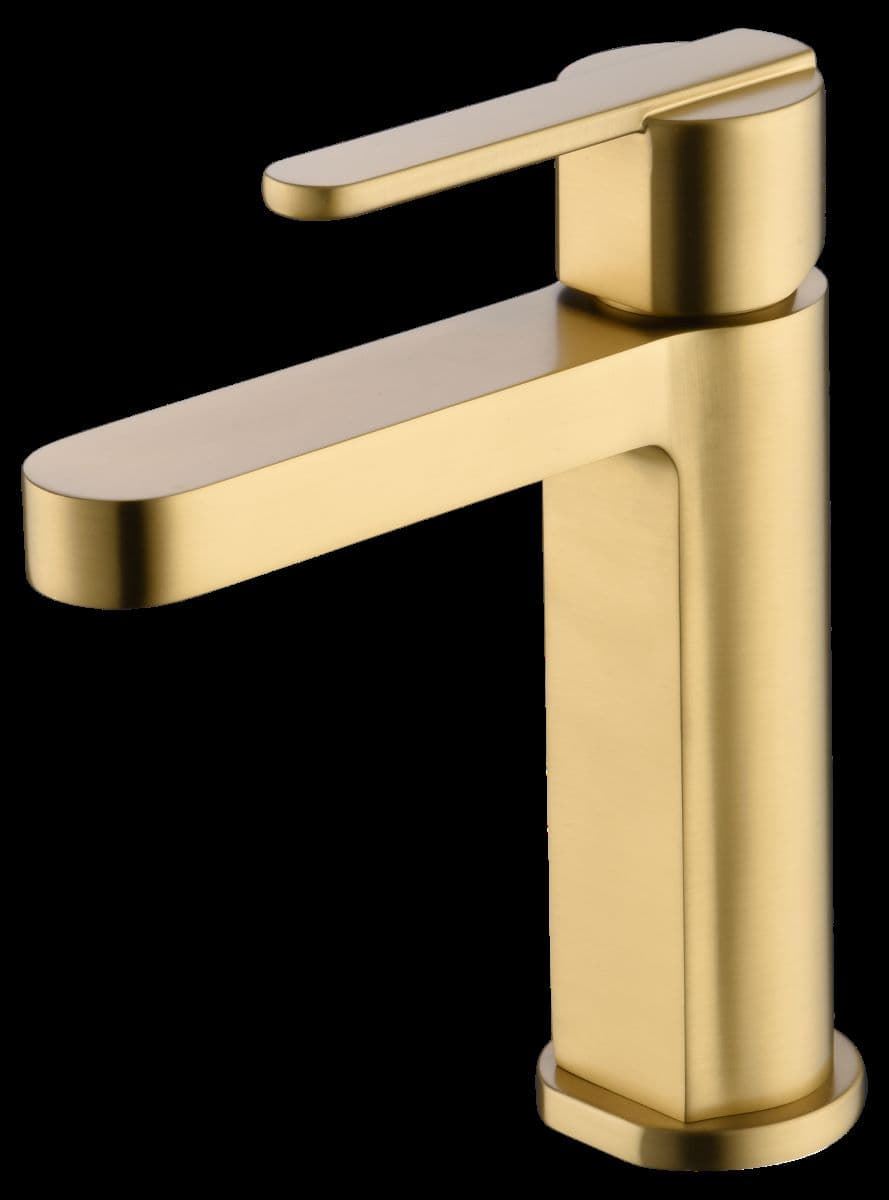 Grifo de lavabo monomando serie ROMA acabado oro cepillado - Imagen 2