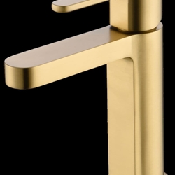 Grifo de lavabo monomando serie ROMA acabado oro cepillado - Imagen 2