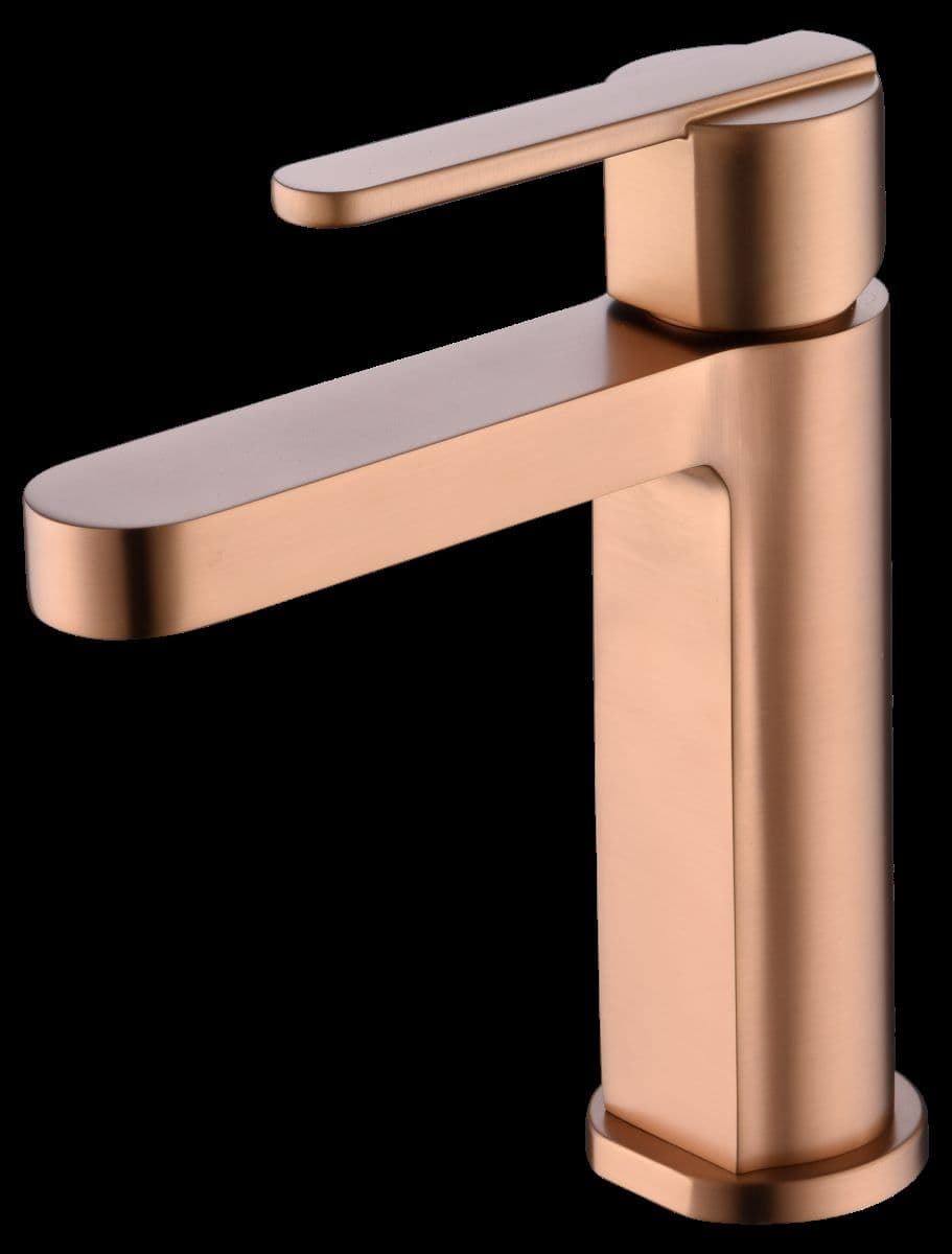 Grifo de lavabo monomando serie ROMA acabado oro rosa cepillado - Imagen 2