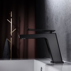 Grifo de lavabo monomando serie SUECIA acabado negro mate - Imagen 1