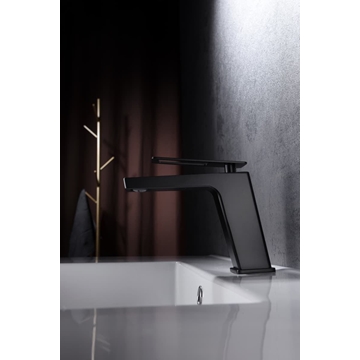 Grifo de lavabo monomando serie SUECIA acabado negro mate - Imagen 1