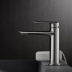 Grifo de lavabo monomando serie URAL acabado niquel cepillado - Imagen 1