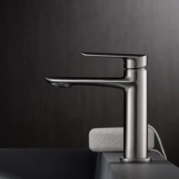 Grifo de lavabo monomando serie URAL acabado niquel cepillado - Imagen 1