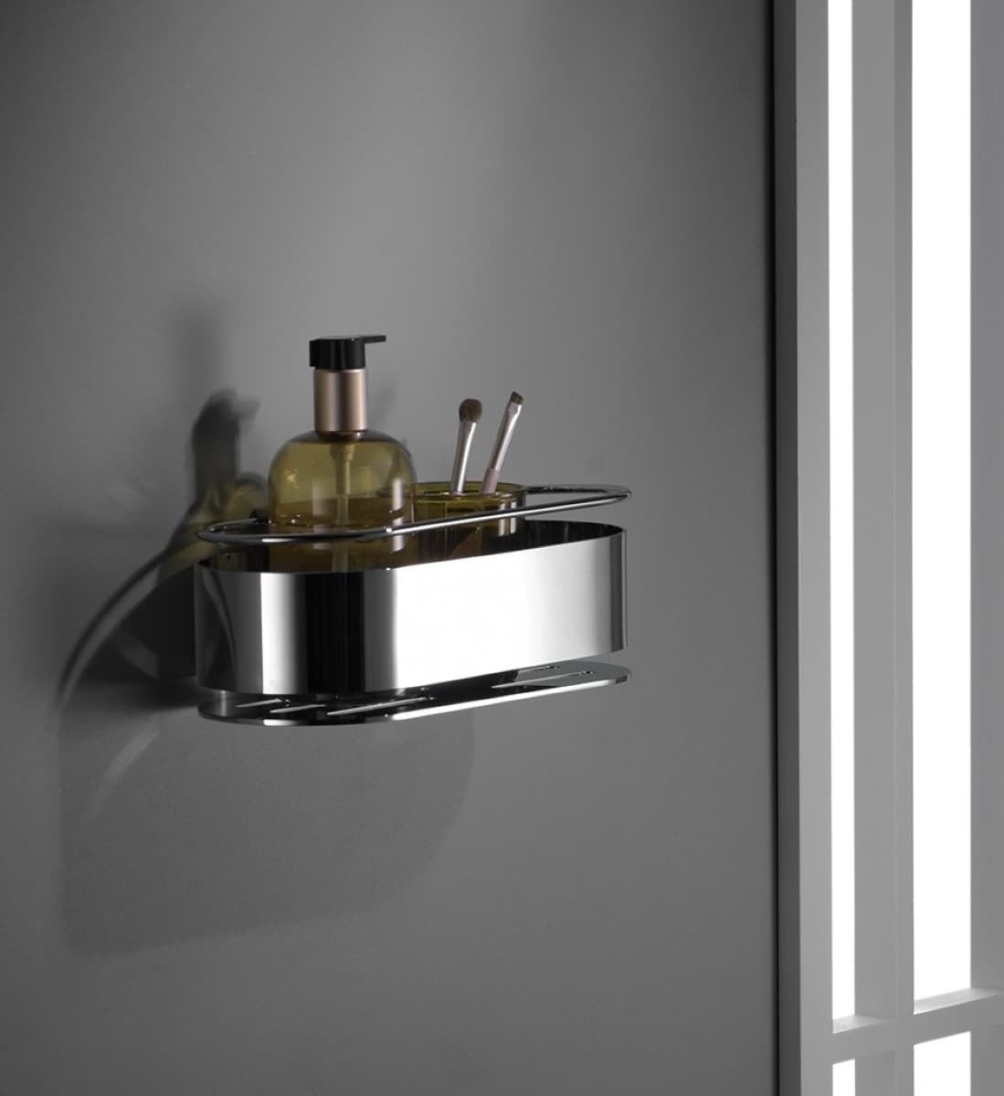 Jabonera de pared serie ANGA acabado cromo - Imagen 1