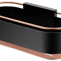 Jabonera de pared serie ANGA acabado negro mate - oro rosa brillo - Imagen 1