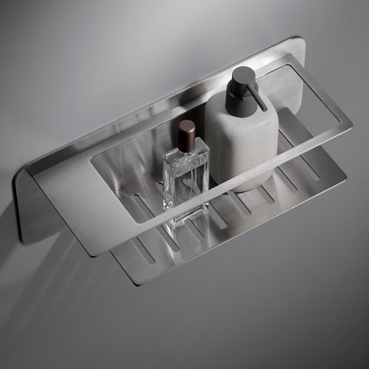 Jabonera de pared serie BETHARI acabado niquel cepillado - Imagen 1