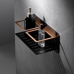 Jabonera de pared serie IMAM acabado negro mate - oro rosa brillo - Imagen 1