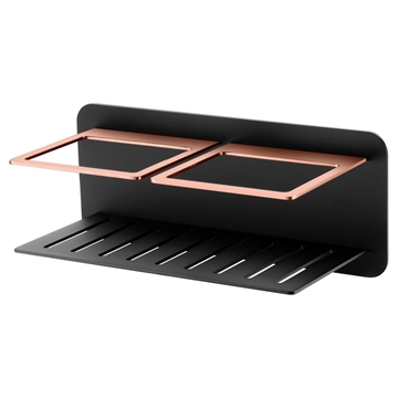 Jabonera de pared serie IMAM acabado negro mate - oro rosa brillo - Imagen 2