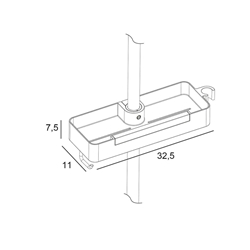 Jabonera para barra de ducha con limpia mamparas acabado blanco brillo - Imagen 2