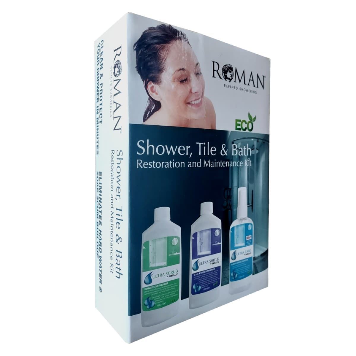Kit de productos para quitar la cal de la mampara de ducha y aplicarle protección antical - Imagen 1