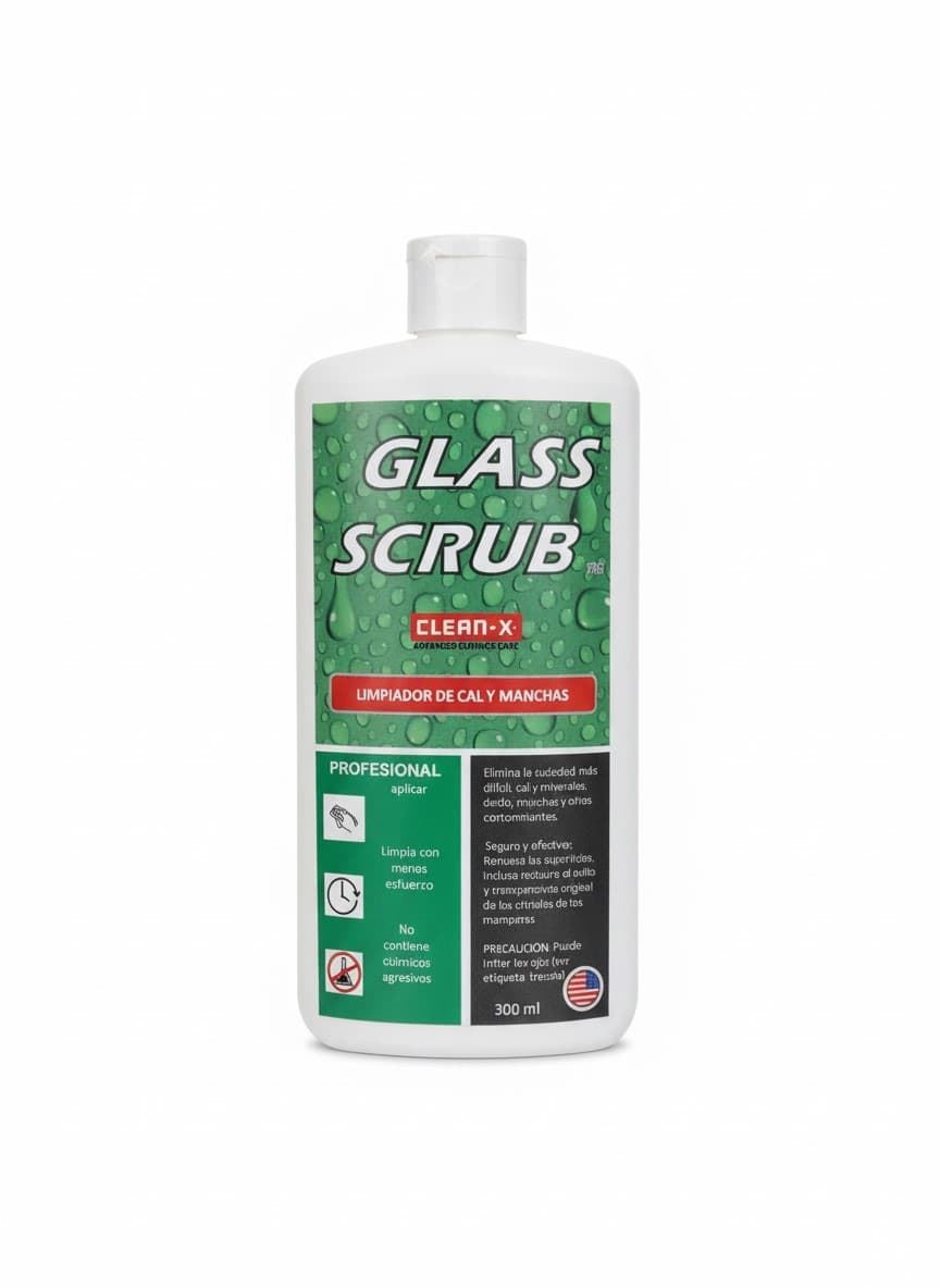 Limpiador patentado para eliminar la cal y manchas GLASS SCRUB 300 ml - Imagen 1