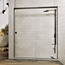 Mampara de ducha 1 fija + 1 corredera color negro modelo NIVAR Black - Imagen 1