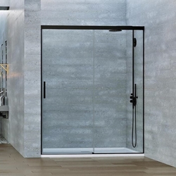 Mampara de ducha 1 fija + 1 corredera color negro modelo VEREDA Black - Imagen 1