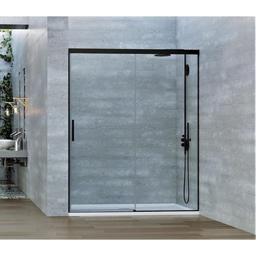 Mampara de ducha 1 fija + 1 corredera color negro modelo VEREDA Black - Imagen 1