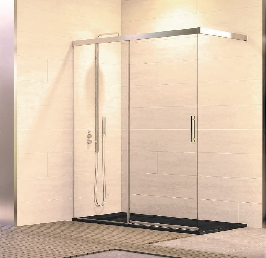 Mampara de ducha 1 fija + 1 corredera modelo Benissa - Imagen 1