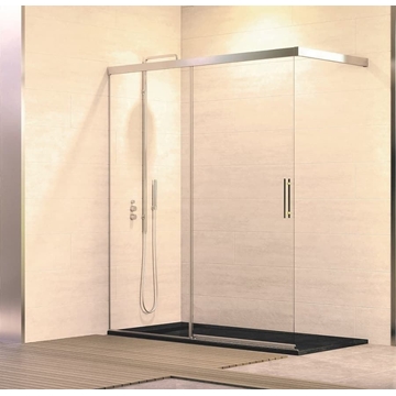 Mampara de ducha frontal 1 hoja fija + 1 corredera modelo BENISSA - Imagen 1