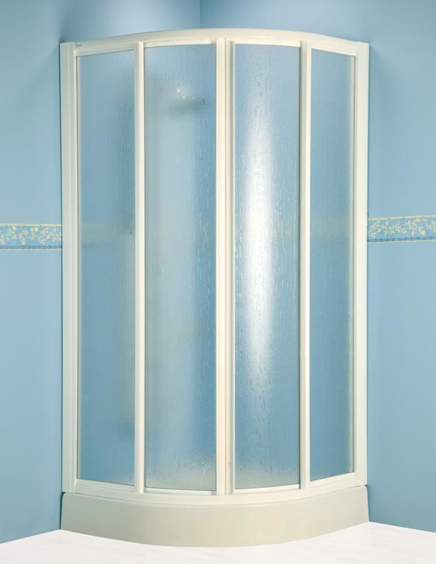 Mampara de ducha semicircular blanco y acrílico modelo MÁLAGA - Imagen 1