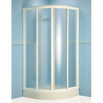 Mampara de ducha semicircular blanco y acrílico modelo MÁLAGA - Imagen 1