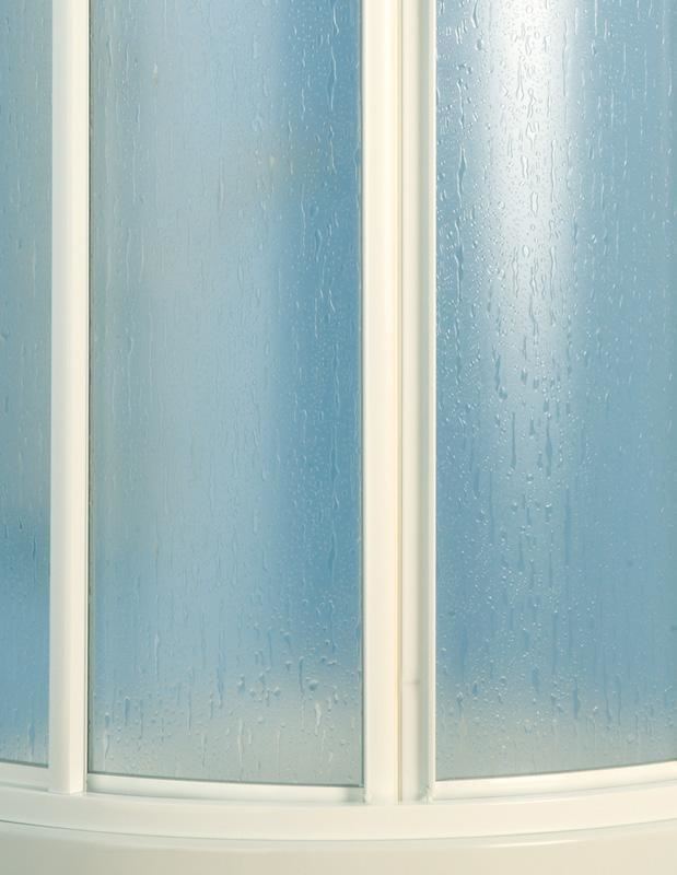 Mampara de ducha semicircular blanco y acrílico modelo MÁLAGA - Imagen 2