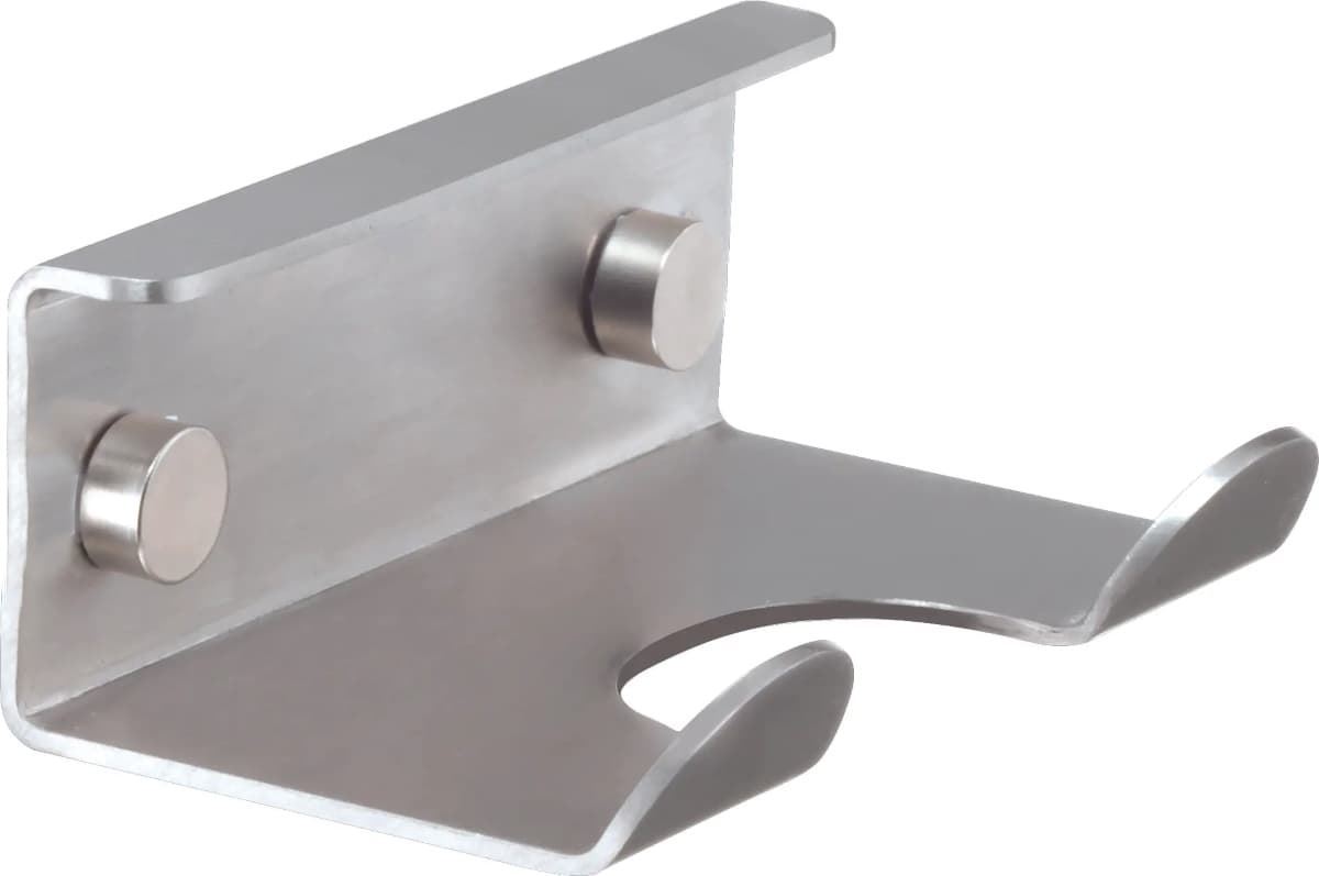 Percha doble serie SLIM acabado inox cepillado - Imagen 1