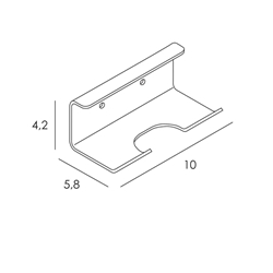 Percha doble serie SLIM acabado inox cepillado - Imagen 2