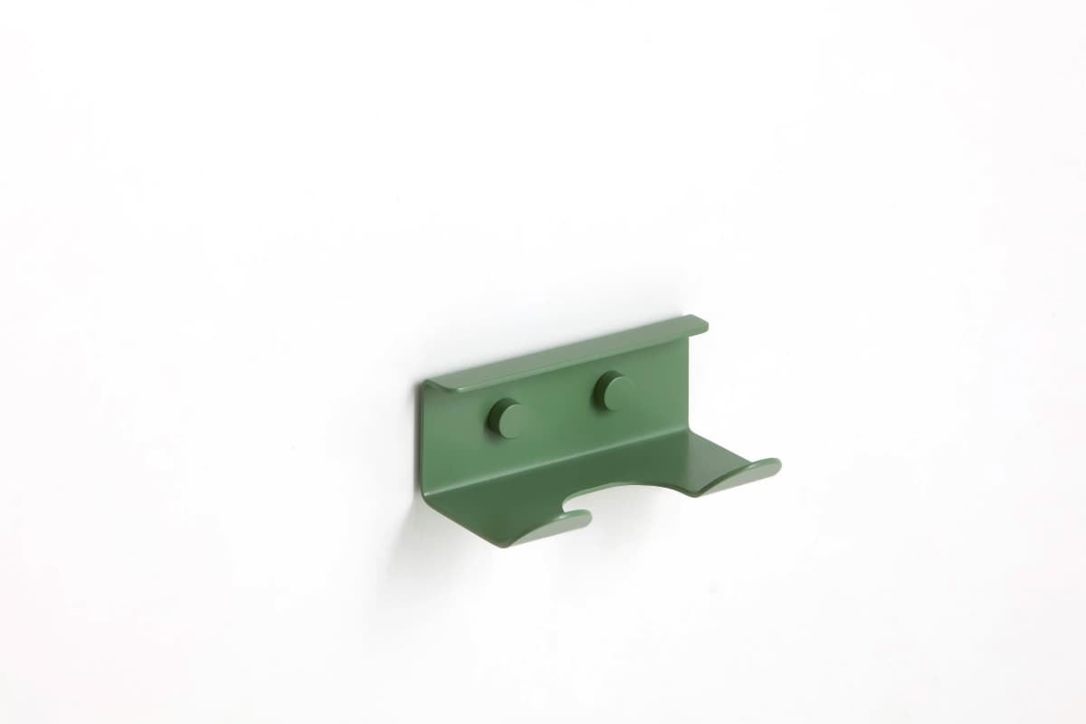 Percha doble serie SLIM acabado verde reseda - Imagen 1