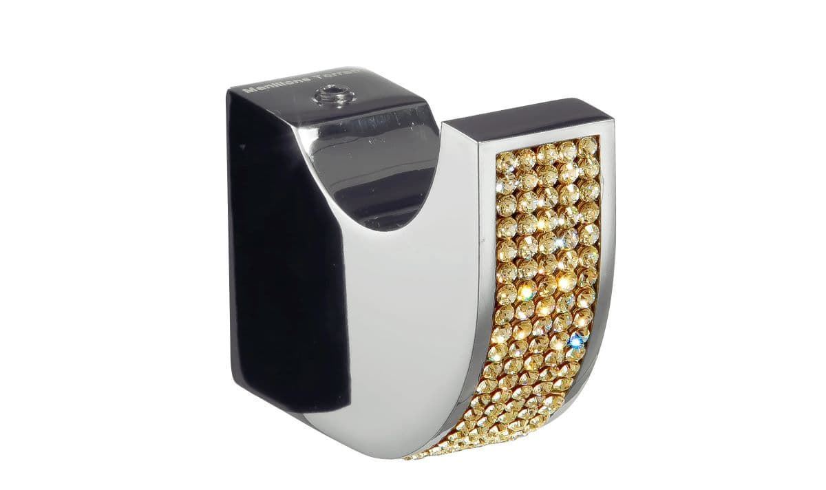 Percha serie CARMEN acabaco cromo + Swarovski oro - Imagen 1