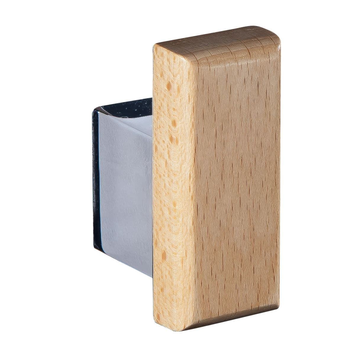 Percha serie NATURA acabado madera y cromo - Imagen 1