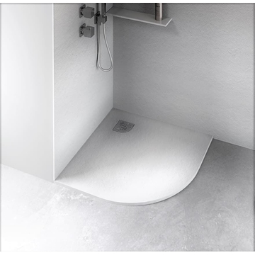 Plato de ducha semicircular de resina ,gel coat y cargas minerales mod. SLATE altura 3 cm - Imagen 1