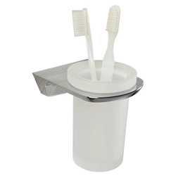 Portacepillos de pared serie LUXOR acabado cromo - Imagen 1