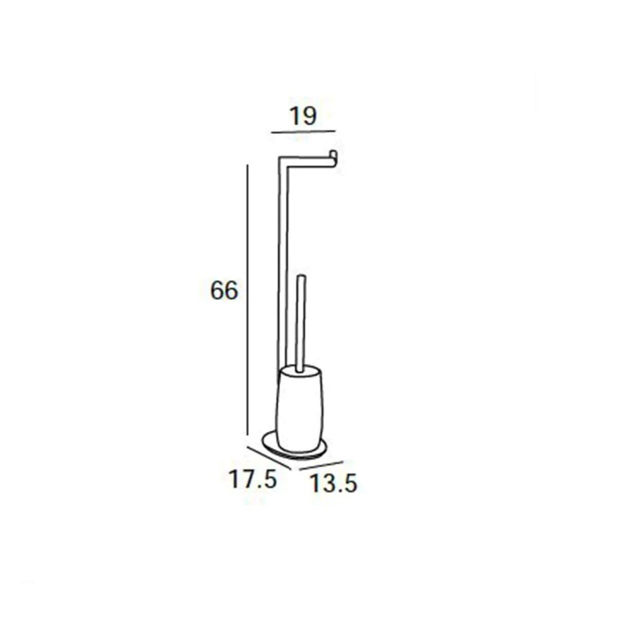 Portarrollos con escobillero acabado cromo + blanco - Imagen 2