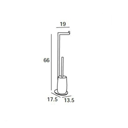 Portarrollos con escobillero acabado cromo + blanco - Imagen 2