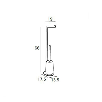 Portarrollos con escobillero acabado cromo + blanco - Imagen 2